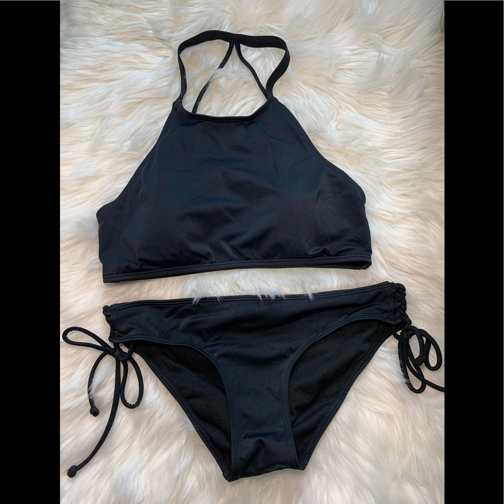 NWOT LA Hearts Halter Black Bikini Size Small